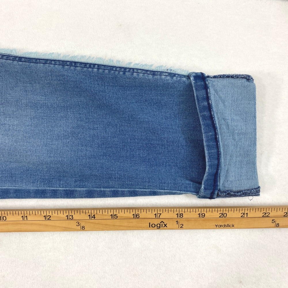 J.Jill‎ Denim High Rise Cropped Jeans Womens 6P Blue Fringe Side Stripe Pockets - Picture 11 of 13